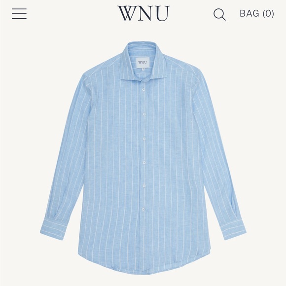 WNU “The Boyfriend” Linen Shirt in Sky Blue ASO Meghan Markle - Picture 4 of 15